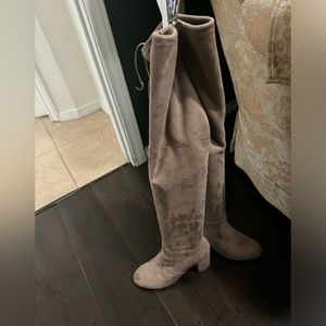 Lace Up Over the Knee Suede Boots